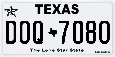 TX license plate DOQ7080