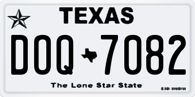 TX license plate DOQ7082