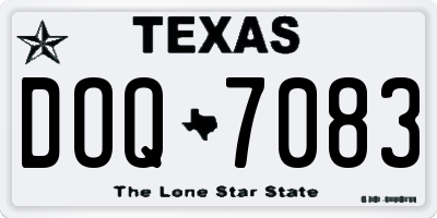 TX license plate DOQ7083