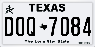 TX license plate DOQ7084
