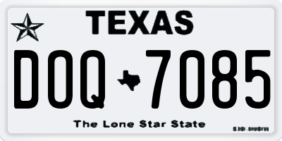 TX license plate DOQ7085