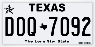 TX license plate DOQ7092