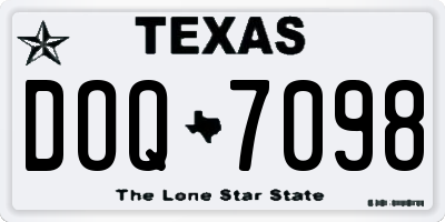 TX license plate DOQ7098