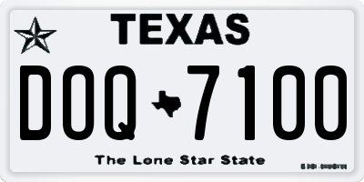 TX license plate DOQ7100