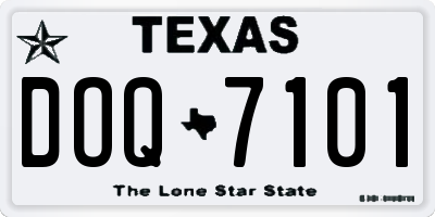 TX license plate DOQ7101