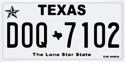 TX license plate DOQ7102