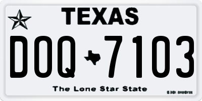 TX license plate DOQ7103
