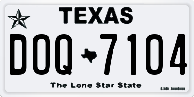 TX license plate DOQ7104