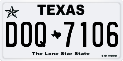TX license plate DOQ7106