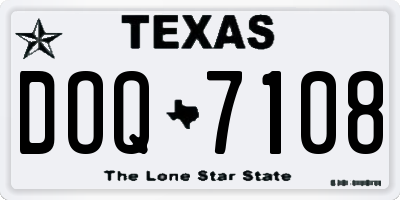 TX license plate DOQ7108