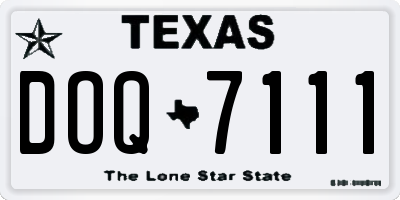 TX license plate DOQ7111