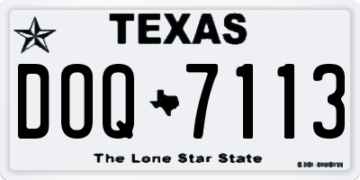 TX license plate DOQ7113