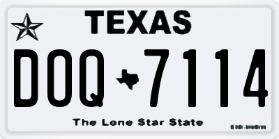 TX license plate DOQ7114