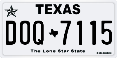 TX license plate DOQ7115