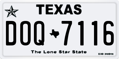 TX license plate DOQ7116