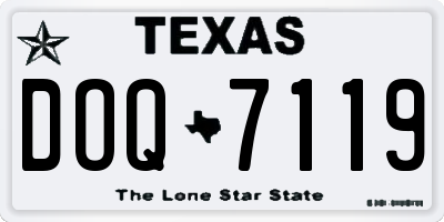 TX license plate DOQ7119