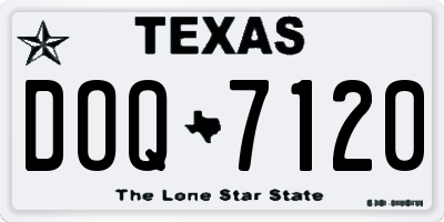 TX license plate DOQ7120