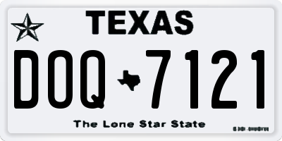 TX license plate DOQ7121