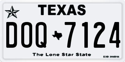 TX license plate DOQ7124