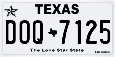 TX license plate DOQ7125