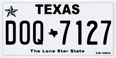 TX license plate DOQ7127
