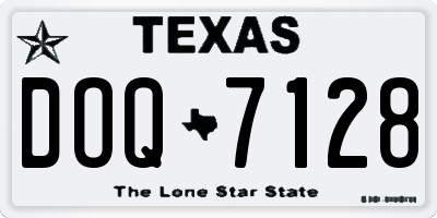 TX license plate DOQ7128