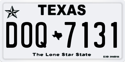 TX license plate DOQ7131