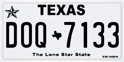 TX license plate DOQ7133