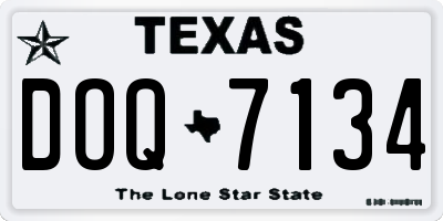 TX license plate DOQ7134