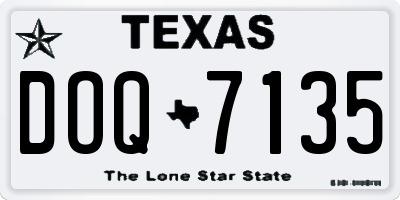TX license plate DOQ7135