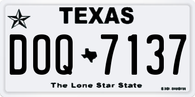 TX license plate DOQ7137