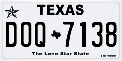 TX license plate DOQ7138