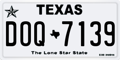 TX license plate DOQ7139