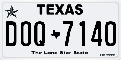 TX license plate DOQ7140