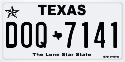 TX license plate DOQ7141