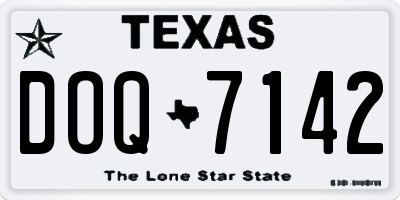 TX license plate DOQ7142