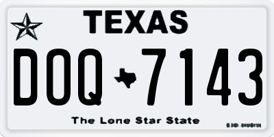 TX license plate DOQ7143