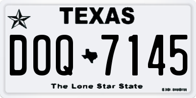 TX license plate DOQ7145