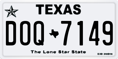 TX license plate DOQ7149