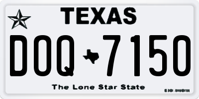 TX license plate DOQ7150