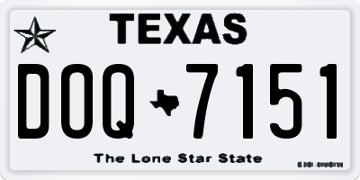 TX license plate DOQ7151