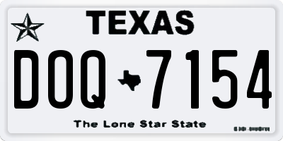 TX license plate DOQ7154