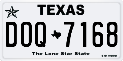 TX license plate DOQ7168