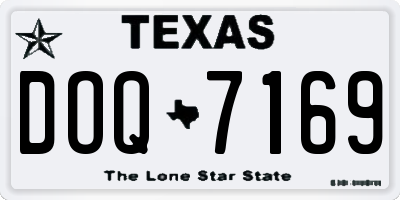 TX license plate DOQ7169