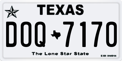 TX license plate DOQ7170