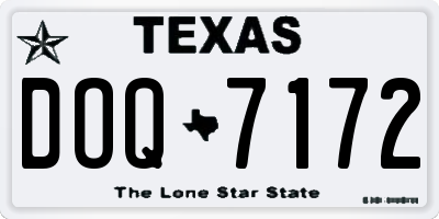 TX license plate DOQ7172