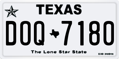 TX license plate DOQ7180