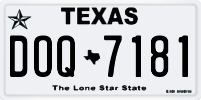 TX license plate DOQ7181