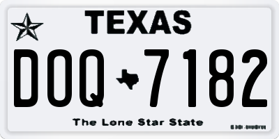 TX license plate DOQ7182