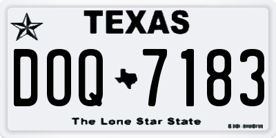 TX license plate DOQ7183